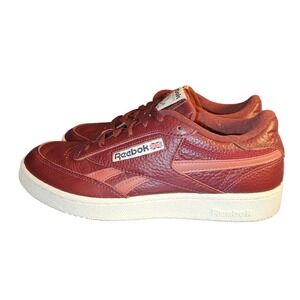 Reebok Club C 85 Leather Burgundy Fashion Sneakers Men's Size 9.5 DV7025 Retro